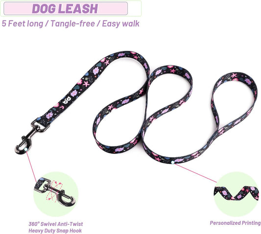 Cute Pattern Dog Leash – 5ft Durable Leash with 360° Swivel Hook for Small & Medium Pets