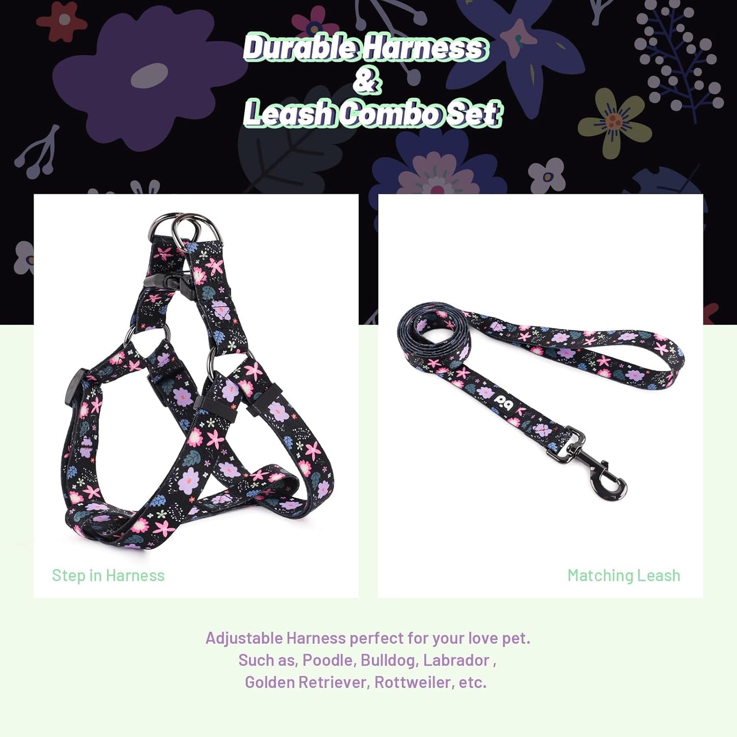 Cute Pattern Dog Leash – 5ft Durable Leash with 360° Swivel Hook for Small & Medium Pets