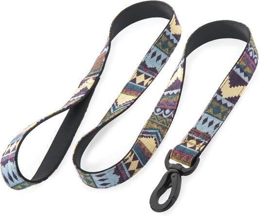Ethnic Style Dog Leash – 120cm Durable Rope with Dual Handles & Comfortable Grip – For Small & Medium Dogs